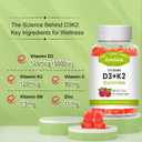 Vitamin D3 K2 Gummies for Adults, Vitamin D3 5000 IU & K2 (MK7) 120mcg, Sugar-Free D3 K2 Supplements with Vitamin B6, C & Zinc, Support Bone, Teeth, Muscle & Immunity, 60 Count