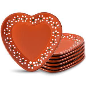 6 Pcs Ceramic Mexican Plates - Cielito Lindo Party Decoration Platos De Barro Desechables Terracotta Clay Pottery Dinnerware for Cielito Lindo Baby Shower Talavera Party Supplies Wedding