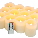 Flameless Candles Battery Operated Candles Set of 12(D:3" X H:4") Pillar Real Wax Led Candles with 10-Key Remote and Cycling 24 Hours Time