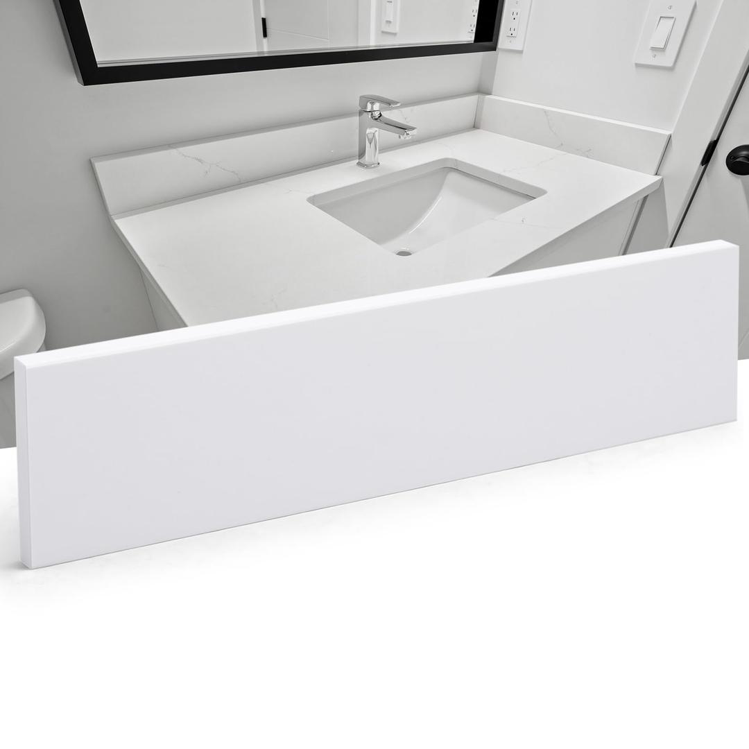 Joyfolk 4" x 30" Super White Engineered Marble Threshold, Rigid Shower Curb & Vanity Backsplash for Tile Transitions, Window Sill, Fixed Size Easy to Cut