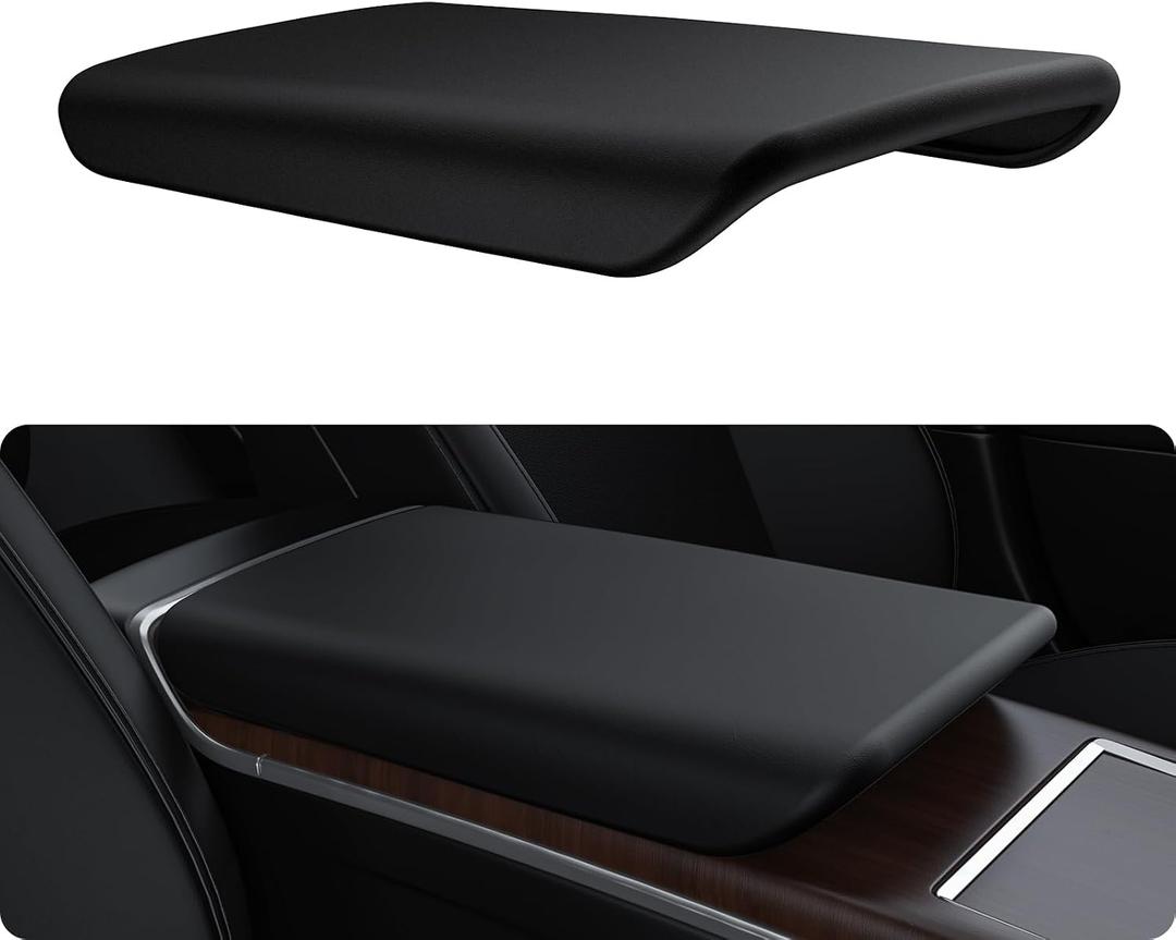 BASENOR Tesla Model S Model X Center Console Cover Non-Slip TPE Armrest Cover [No Logo] Protector Armrest [Proprietary Design] 2021-2026 Tesla Interior Accessories Black