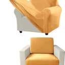 Couch Cover Velvet, Stretch Sofa Covers for Separate Main Cover/Backrests and Seat Cushions Couch Cover, for Living Room Furniture Slipcovers (Gold,Large Seat )