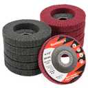 10Pcs 320 & 600 Grit Scour Flap Disc 4 1/2 Inch Angle Grinder Attachment for Metal & Wood Scouring Pad Polishing Sanding Disc Paint Rust Remover Wheel (Maroon/Gray)