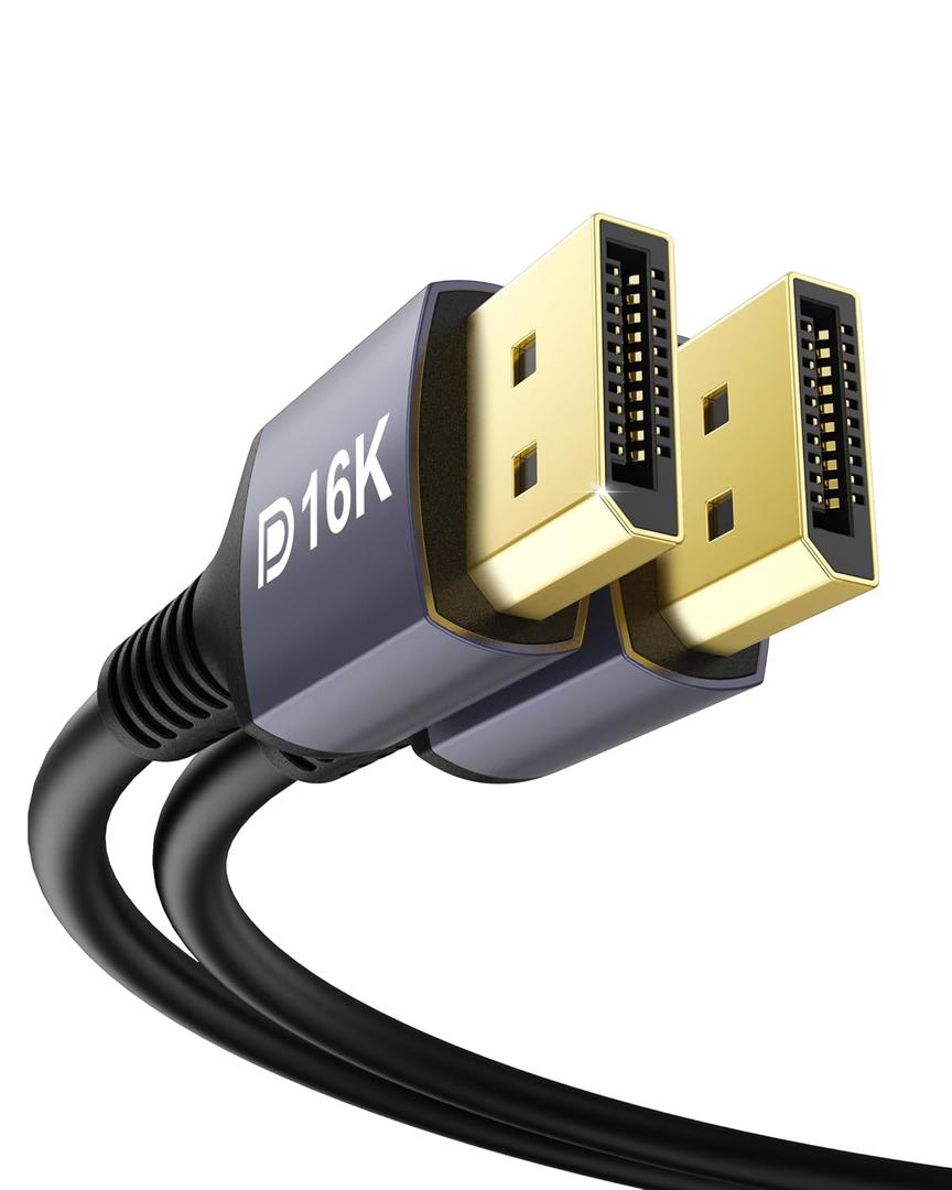 Stouchi Long CL3 Displayport 2.1 Cable 23FT, 40Gbps [8K@120Hz, 4K@240Hz] HDR, HDCP, DSC 1.2a, FreeSync G-Sync DP Cable for Gaming Monitor, RTX 5090, RX 9070, RTX 6000 Ada
