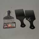 3 Pack Plastic & Metal Hair Pick Comb Set for Curly & Afro Hair – Detangling & Styling for Men & Women – Includes 2 Plastic Picks and 1 Stainless Steel Metal Pick