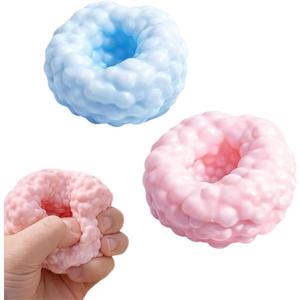 2 Pcs Crunchy Noisy Stress Balls, Ice Skin Crunchy Squishy Balls, Soft Moldable Squeeze Balls for Home Office or Travel