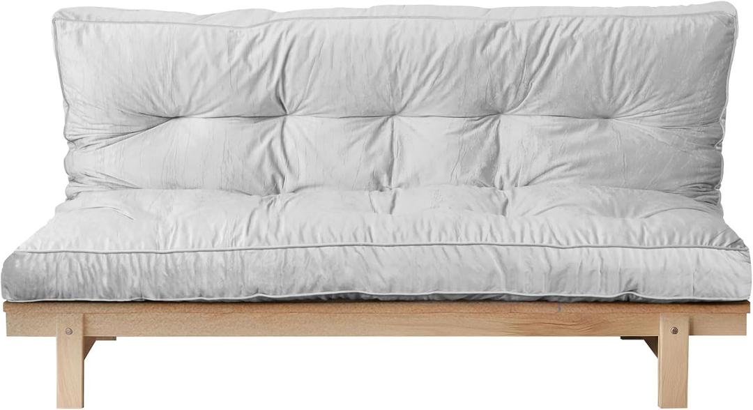 Flannel Floor Foldable for Adults,Futon Mattres Full Size 6",Floor Futon Mattress,High Density Shredded Foam Filling Mattress for Bedroom,Living, 54 x 80, (Frame Not Included)