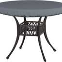 Covers & All Round Table Top Cover, 12 Oz Waterproof UV & Weather Resistant Patio Table Cover, Outdoor Table Cover for Patio Outdoor Furniture & Coffee Table (48" Dia x 4" H Inches, Gray) (Grey)