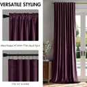MIULEE Dark Purple Velvet Curtains 108 inches - Luxury Blackout Curtains for Bedroom Living Room Thermal Insulated Super Soft Window Drapes Rod Pocket & Back Tab, W52 x L108 inches, 2 Panels