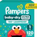 Pampers Diapers - Baby Dry - Size 1, 120 Count, Absorbent Disposable Infant Diaper 