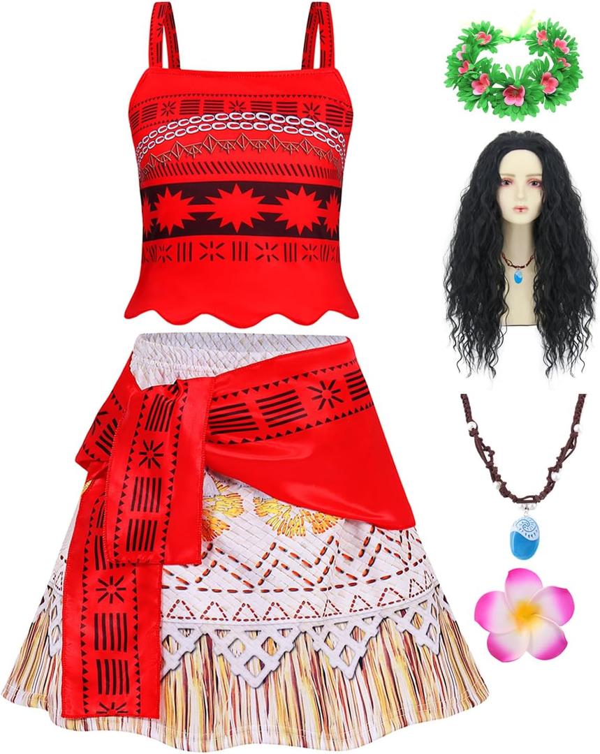 Kids Halloween Costume Girls Princess Costume Dress Up Birthday Outfits for Halloween Ocean Costume Cosplay (L/7-8Yrs)