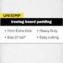 Unisimp Ironing Board Padding Only, Heavy Duty Standard Ironing Board Pad Replacement, Cut-to-Fit for Standard, Wide & Large Board Sizes up to 21 x 57 Inches (White)