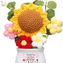 Suncalla Teacher Appreciation Gift Thank You for Helping Me Grow Presents Positive Handmade Crochet Pot for Teacher Boss Lady 2026 Graduation Retirement Gift(Sunflower)