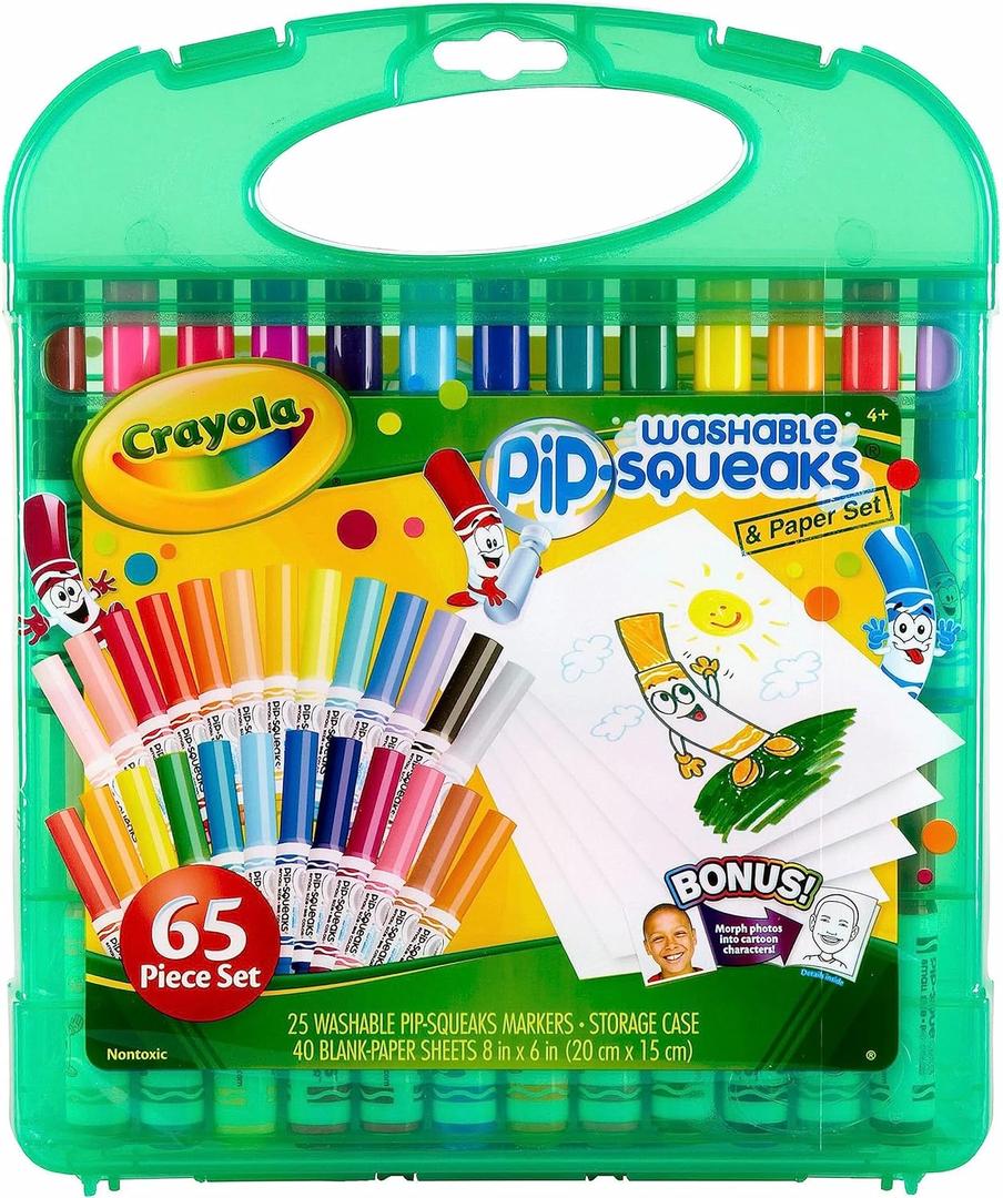 Crayola Pip-Squeaks Washable Marker Set (65ct), Holiday & Christmas Gifts for Kids, Coloring Set, Art Supplies for Kids, Drawing & Craft Kit, Travel Activity, 4+