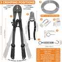 TooTaci 1/16" Wire Rope Kit, 200FT 1/16 Vinyl Coated Stainless Steel Cable with Wire Rope Crimping Tool Kit & Turnbuckle, Tension Cable for String Light Hanging, Garden Trellis, Curtain