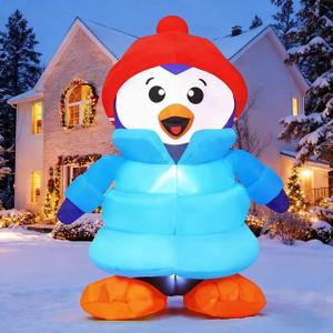 Christmas Decorations Outdoor Inflatables 6FT Penguin Yard Decor with Buildin LEDs Blow Up for Christmas Party Indoor Outdoor Yard Garden Lawn Patio
