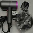 slopehill Professional Ionic Hair Dryer, Powerful 1800W Fast Drying Low Noise Blow Dryer with 2 Concentrator Nozzle 1 Diffuser Attachments for Home Salon Travel (Grey)