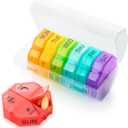 Weekly Pill Organizer 4 Times a Day, Large Pill Box 7 Day Daily Pill Case with 28 Extra Large Compartments Portable Travel Pill Container Big Medicine Organizer for Supplement Vitamin (White)