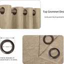 LORDTEX Linen Look Textured Blackout Curtains with Thermal Insulated Liner - Heavy Thick Grommet Window Drapes for Bedroom, 50 x 108 Inches, Tan, Set of 2 Panels