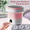 Portable Washing Machine, 12L Upgraded Mini Washing Machine, Suitable for Small Clothes, Foldable Laundry Machine, Ideal for Dorm, Home, Hotel, Camping and Travel (Pink, 12L)