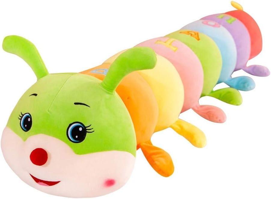 AOQI Multicolor Caterpillar Stuffed Animal Big Hugging Pillow Cute Plush Soft Pillow Doll,Giant Plush Toy,Gifts for Girl Boy Babies Birthday (59inch/150cm)