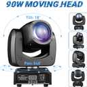 Moving Head Light 2 Pack 90W LED Beam Stage Light RGBW 4-in-1 DJ Lights Moving Head Spot Sound Activated DMX for Wedding Live Show Christmas Party