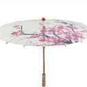 Omabeta Pretty Classical Handmade Oil Paper Umbrella with Wooden Handle,Exquisite DIY Chinese Classical Plum Blossom Handmade Umbrella for Dancing Props Cosplay Photography
