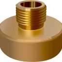 Brass Fire Equipment 1-1/2" NST Female x 3/4" GHT Male Brass Hydrant Adapter with Pin Lug for Hydrants, Hoses, Pipes