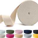 Cotton Webbing 1 Inch - 5 Yards Durable Canvas Straps for Sewing & DIY Crafts | Soft Poly Cotton Webbing for Tote Handles, Pet Collars, Cloth Belts & Home Decor (Ivory)