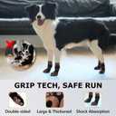 Anti Slip Dog Socks to Prevent Licking Paws - Double Side Paw Covers Dogs Grip Sock for Hardwood Floors, No Twist Dog Booties Grippy Socks for Small Medium Large Senior Dogs, Black and Caramel, M