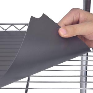 Slendor Wire Shelf Liner 18" x 48" Value Pack of 5 Flat Heavy Duty Waterproof Non-Adhesive Industrial Strength Plastic Mats for Tier Shelving Unit, Gray
