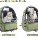 Cawypety Cat Backpack Carrier, Breathable Cat Carrier Large Space Bubble Pet Backpack for Kitty Small Dog up to 15lbs, Transparent & Foldable Pet Carrier for Travel Hiking