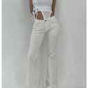 SOLY HUX Women's Y2k Low Rise Flare Leg Denim Pants Bell Bottom Jeans (White)