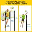 32ft Regulation Size Portable Outdoor Volleyball Net Set System for Backyard Beach with Height Adjustable Poles, PU Volleyball and Pump, Carry Bag, Boundary Line - Easy Set Up & Anti-Sagging