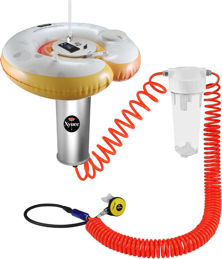 Scuba Diving Ventilator System, Portable Tankless Lung Underwater Breathing Device with 50FT Long Tube, High-Flow Rechargeable Air Compressor for Snorkeling, Recreational Diving & Fishing