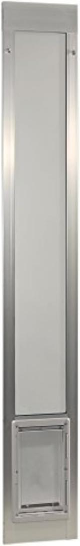 Ideal Pet Products Aluminum Pet Patio Door, Adjustable Height 77-5/8" to 80-3/8", 7" x 11-1/4" Flap Size, Mill/Silver