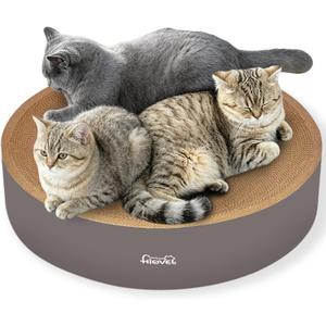 2 in 1 Round Cat Scratching Board, Cardboard Cat Scratcher for Indoor Cats, Corrugated Cat Scratch Pad for Grinding Claws and Rest (23.6")