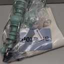 BOBOMOMO 20" Distressed Teal Bedside Lamps Set of 2, Hand-Painted Vintage Resin Lamps with Linen Shades, Cottage Farmhouse Lamp for Living Room, Bedroom, and Hallway, Space-Saving Accent Lamps