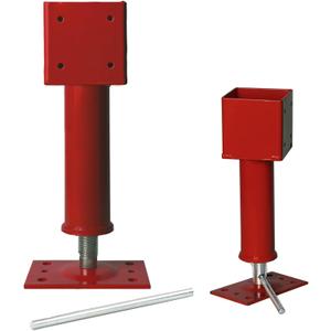 4x4 Screw Jacks, 2 Pack Adjustable Jack Post House Jacks for Leveling, 14.5" - 18.5" Height Adjust Range, Heavy Duty Floor Jacks Post Crawlspace Shed Lifting Jack, 24000 lbs Max Load Capacity (Red)