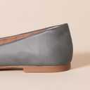 Amazon Essentials womens Comfortable Square-Toe Slip On Ballet Flat (14, Charcoal)