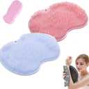 Silicone Foot Scrubber for Shower, Rufenpurify Silicone Shower Foot Scrubber Mat,Rufen Purify Foot Scrubbers, Non-Slip Exfoliating Bath Wash Pad with Suction Cups for Men & Women (2pcsc)