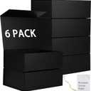 MUMUPACK 6 Pack Black Gift Boxes With Lids,12x8x4.5 Inch Bridesmaid Proposal Box And Printable Stickers,Proposal Boxes With Ribbon For Wedding, Packaging, Present, Birthday Black