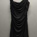 BeryLove Women’s Sexy Off Shoulder Mesh Midi Wedding Guest Dresses Ruched Bodycon Ruffled Cocktail Dress, XL