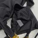 OYOANGLE Women's Chain Linked Cut Out Halter One Piece Swimsuit Tummy Control Bathing Suit (Medium, Black)