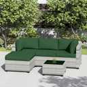 9 Pack Patio Cushion Covers Outdoor Furniture Cushion Slipcovers Replacement Waterproof with Zipper for 5 Pcs Patio Furniture Set, Covers Only, Green