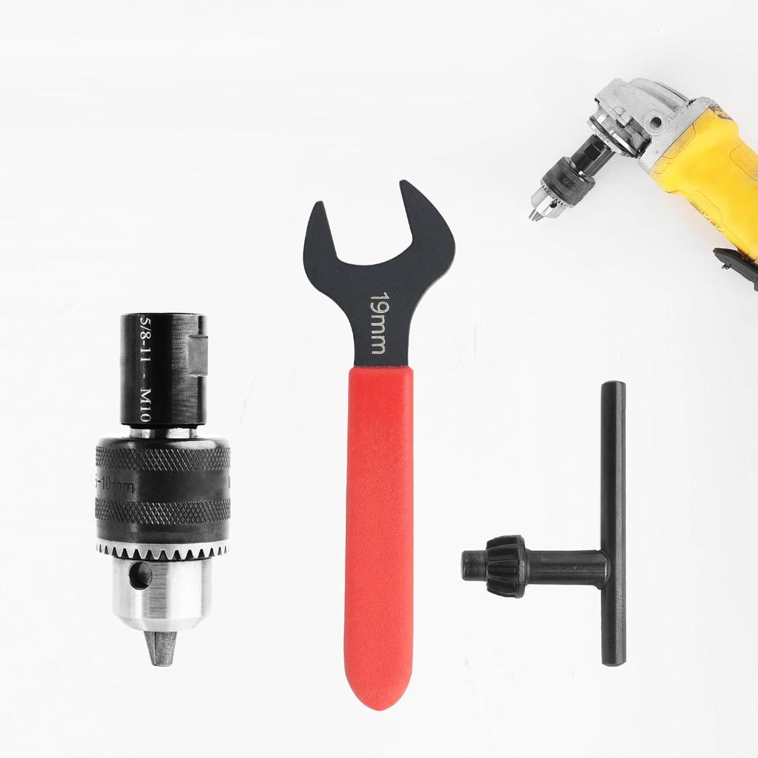 5/8-11 Angle Grinding Machine Special Conversion Chuck, 1.5–10mm Diameter Metal Drill Chuck with Fixed Converter and Quick Replacement, Stable Use, Can Replace Electric Drill Holes