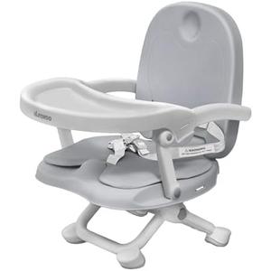 Yoleo Baby Booster Seat for Dining Table with Removable Tray & Cushion, 3in1 Portable Toddler Booster Seat, 4 Height Adjustable Travel High Chair for Babies and Toddlers