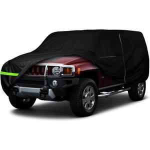 Waterproof Car Cover Replace for Hummer H3 SUV 2005-2008, 420D Oxford Cloth All Weather Classic Car Covers with Zipper Door & Lock for Snow Rain Protection