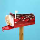 Christmas Mailbox Covers Red Glitter Snowflake Ball Magnetic Letter Post Box Cover Standard Size 25.5 x 21 Inch Garden Yard Home Decorative