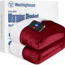Westinghouse Electric Blanket Twin, Heated Blanket Twin Size with 10 Heating Levels and 1 to 12 Hours Heating Time Settings, Flannel to Sherpa Reversible, Machine Washable (62" x 84", Red)